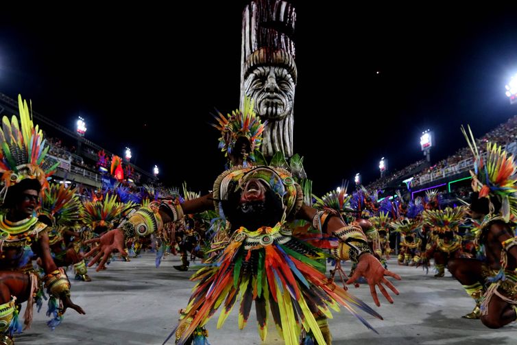 Rio de Janeiro (RJ), 11/02/2024 - Desfile da escola de samba Salgueiro, do Grupo Especial do carnaval carioca, no Sambódromo da Marquês de Sapucaí. Foto: Tânia Rêgo/Agência Brasil