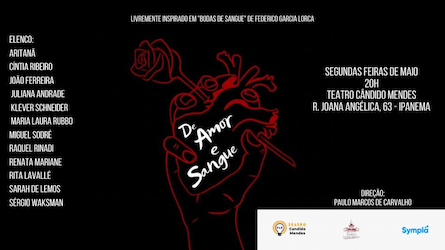 De Amor e Sangue no TEATRO CÂNDIDO MENDES