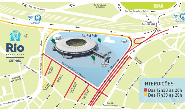Entorno do Maracanã tem esquema especial de trânsito para jogo do Brasileirão, neste sábado - Prefeitura da Cidade do Rio de Janeiro