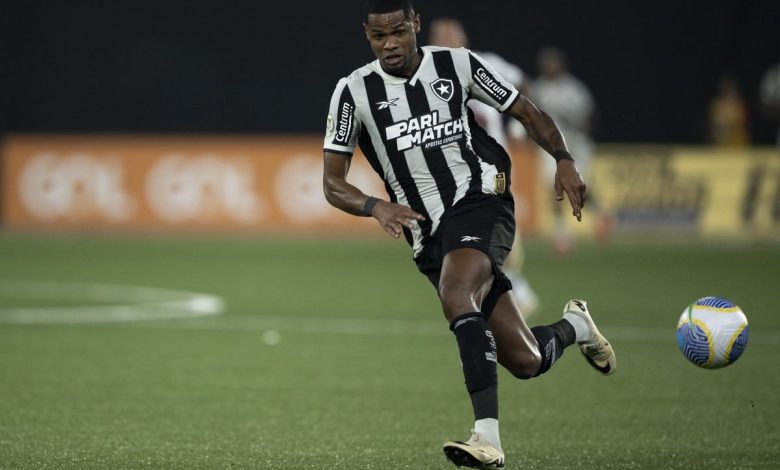 Júnior Santos faz gol da vitória do Botafogo e dedica a mulher e Tiquinho