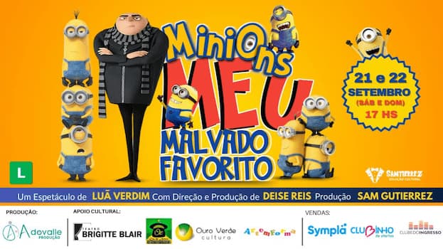 Minions - Meu Malvado Favorito no Teatro Brigitte Blair