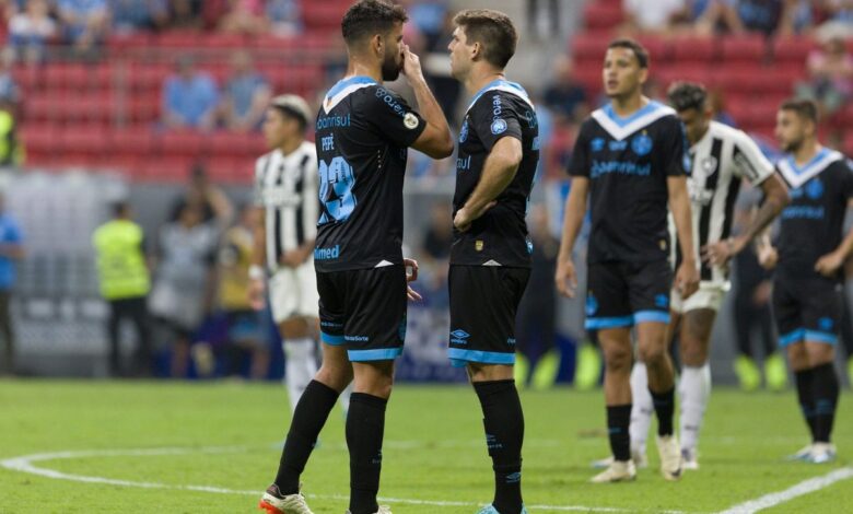 Monsalve é expulso e Grêmio apenas empata com o Botafogo no Brasileiro