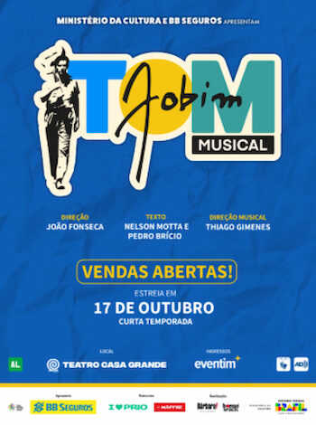 TOM JOBIM MUSICAL NO TEATRO CASA GRANDE