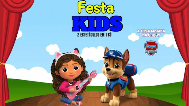 FESTA KIDS A CASA MÁGICA DA GABBY E TRUPE DA PATRULHA CANINA NO TEATRO VANNUCCI