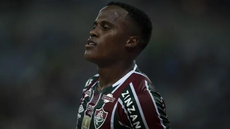 Jhon Arias jogador do Fluminense durante partida. Foto: Jorge Rodrigues/AGIF
