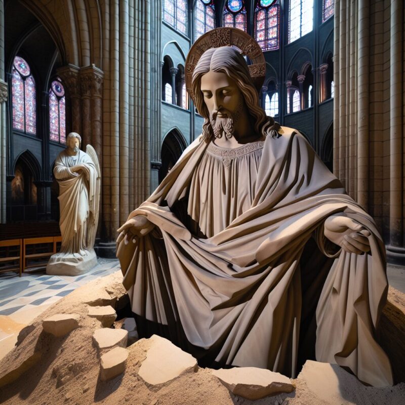 Descoberta de Escultura de Jesus Cristo na Catedral de Notre-Dame