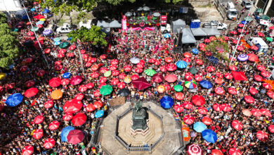 Desfiles dos blocos Fogo & Paixão e Cordão do Boitatá animam milhares de foliões